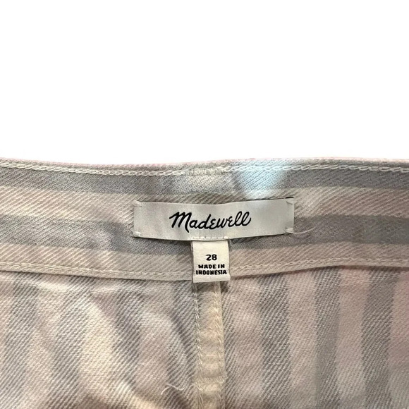 Madewell Stretch A-Line Mini Skirt in Pompano Stripe: Button-Front Edition - Picture 4 of 5